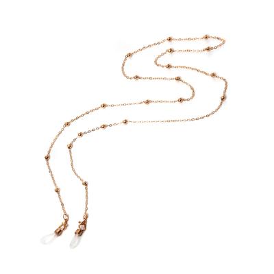 Brillenkette FIRETTI "mit kleinen Kugelelementen", gelb (gelbgoldfarben, transparent), Tragebänder, DamenL:78cm, Gummi, Metall, L:78cm