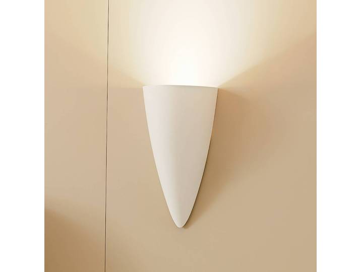Wandfluter Pascali Lindby, dimmbar, weiß / opal, für Wohn- / Esszimmer, Gips / Ton, Modern, Wandleuchte, Wandlampe Innen