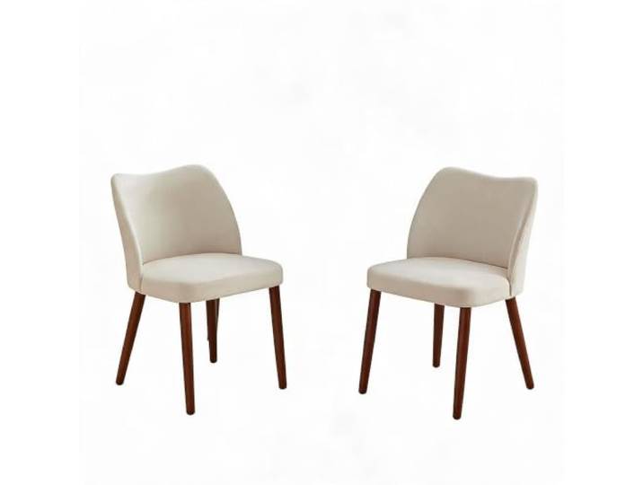 2er Set Esszimmerstühle Polsterstuhl Leinen Massivholzbeine Wingback Ergonomisch & Bequem 120kg Tragkraft Bodenschonende Filzgleiter Langlebiger Komfort Modernes Retro-Design