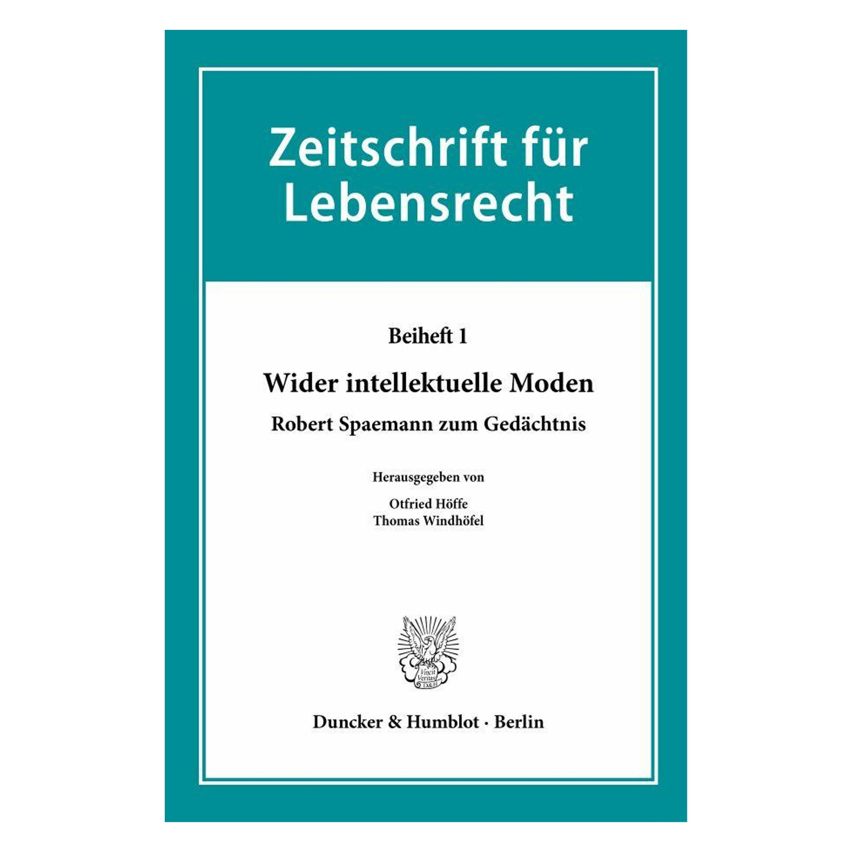 Duncker & Humblot Wider intellektuelle Moden (Deutsch, Softcover, Otfried Höffe, Thomas Windhöfel) (54521580)