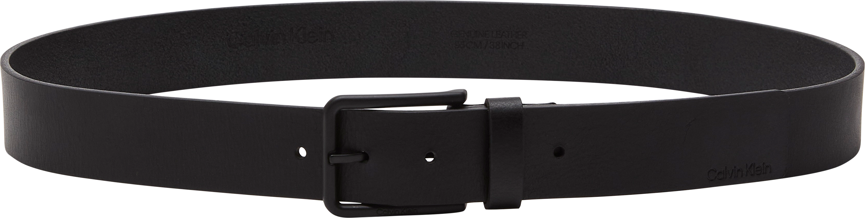 Ledergürtel CALVIN KLEIN JEANS "WARMTH BUCKLE", Herren, Gr. 115, schwarz, matte schwarz, Rindsleder, unifarben, Gürtel Ledergürtel, Grössenverstellbar schwarz, matte schwarz 115