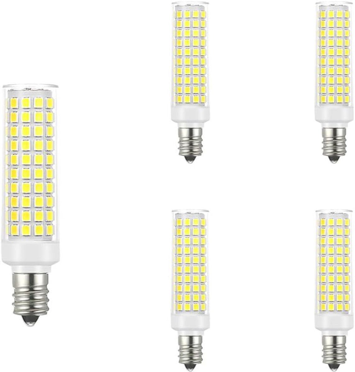 Set van 5 LED kaplampen 12W, 1200LM, Wit 6000K, SES fitting, vergelijkbaar met 100W halogeen