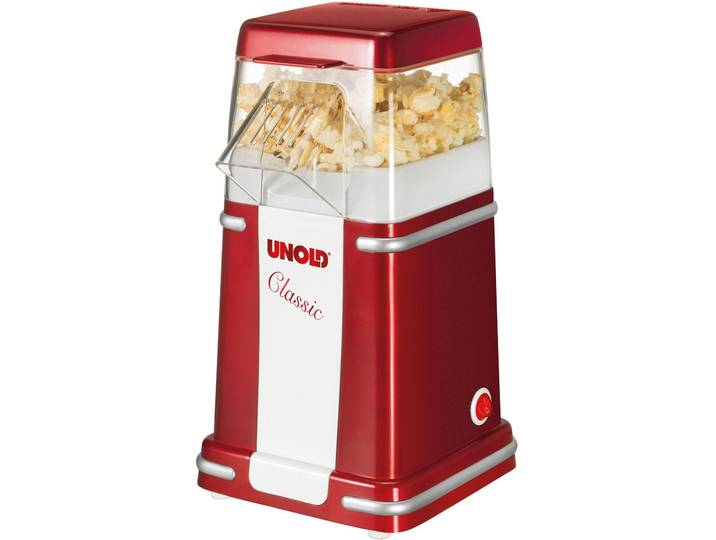 UNOLD Popcornmaschine Classic , rot (metallicrot, weiß), B:16cm H:30cm T:20cm, Popcornmaschinen, Popcornmaschine