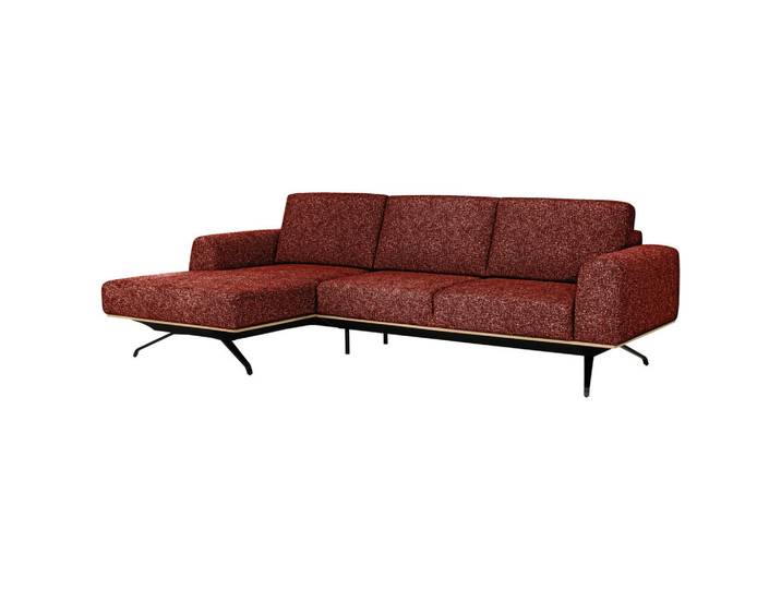 Novel Ecksofa, Rostfarben, Metall, Füllung: Schaumstoffflocken, Ottomane links, L-Form, 262x157 cm, Stoffauswahl, seitenverkehrt erhältlich, Hocker erhältlich, Wohnzimmer, Sofas & Couches, Wohnlandschaften, Ecksofas