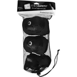 CRAZY SAFETY Protection Gear Schoner Set Kinder 1001 - black S