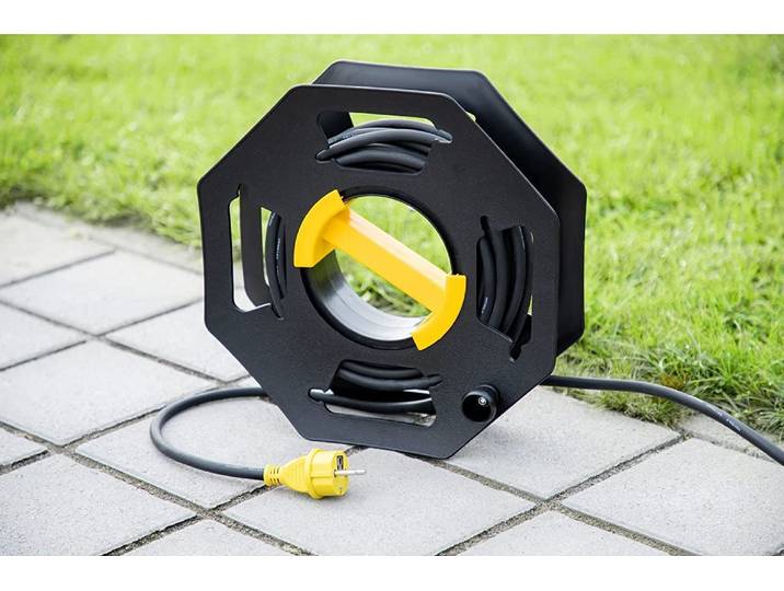 cartrend Handkabeltrommel, aus Kunststoff, schwarz