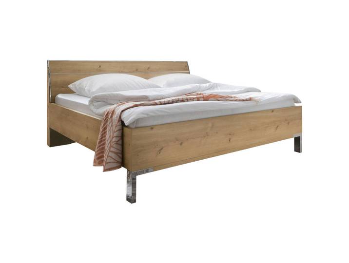 Venda Bettanlage Loft, Eiche, Glas, 180x200 cm, in verschiedenen Holzdekoren erhältlich, Größen erhältlich,Typenauswahl, Schlafzimmer, Betten