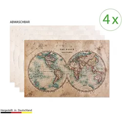CoverYourDesk, Tischset, Tischset Historische Weltkarte (1 Stk.)