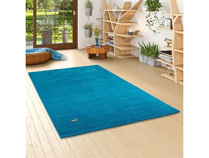 Tapis - PERGAMON - Shiva - Gabbeh - 200x200 cm - Laine - Turquoise