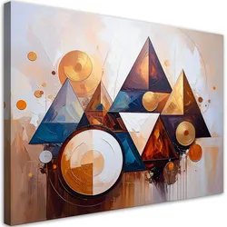 LEINWANDBILD Bunte Abstraktion Dreiecke 100x70cm