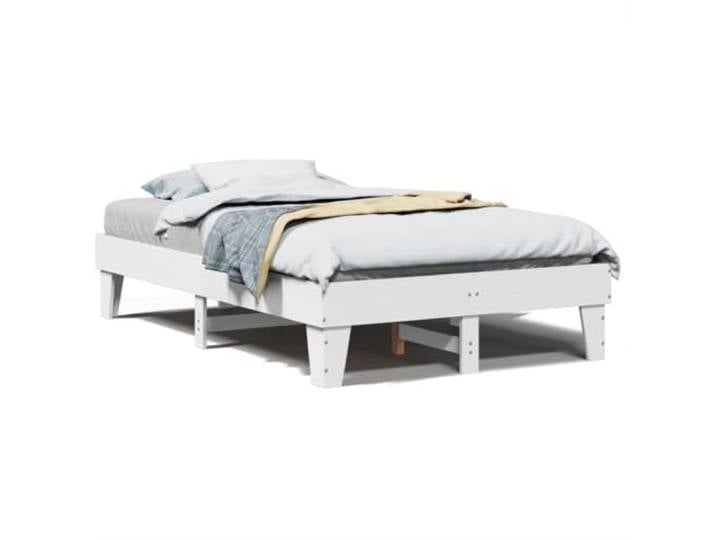 SDWEHBJ Massivholzbett ohne Matratze, 135x190 cm, Kiefernholz, Weiß, 193,5 x 138,5 x 36 cm, mit Lattenrost, passend für Matratze 135x190 cm