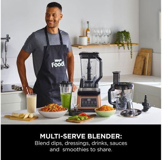 Ninja BN800UK 3-in-1 Food Processor & Blender with Auto-iQ 1200W Black/Silver