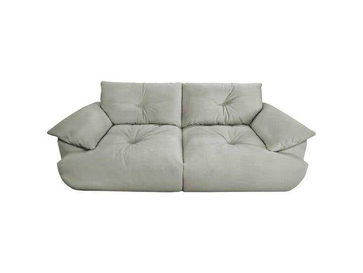 Ambia Home Bigsofa, Hellgrau, Kunststoff, 2-Sitzer, 243x90.5x130 cm, Rücken echt, Wohnzimmer, Sofas & Couches, Sofas, Bigsofas