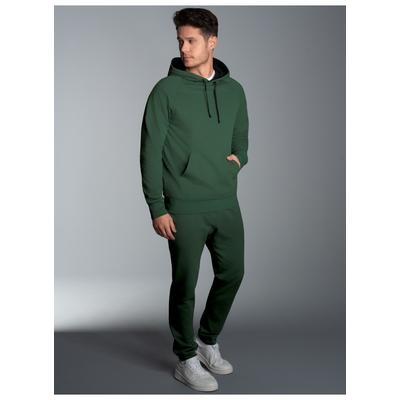 Jogginganzug TRIGEMA "TRIGEMA Jogginganzug aus Biobaumwolle", Herren, Gr. 3XL, grün (efeu), Single Jersey, 75% Baumwolle (Biobaumwolle kbA), 25% Baumwolle (recycelt), Sportanzüge Jogginganzug