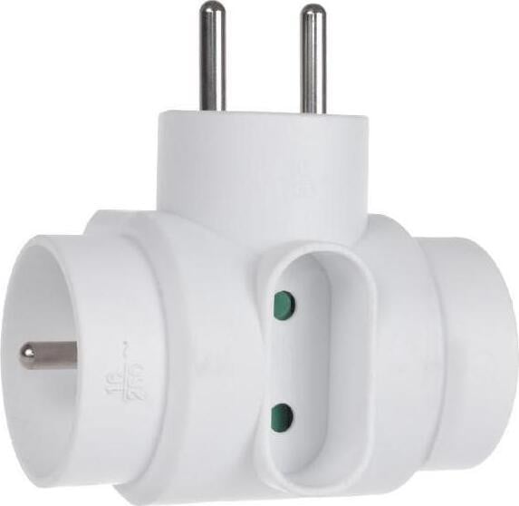 Maclean Stopcontact met drie polen, type E, 2x16A, 1x6A, met aarding en kinderbeveiliging