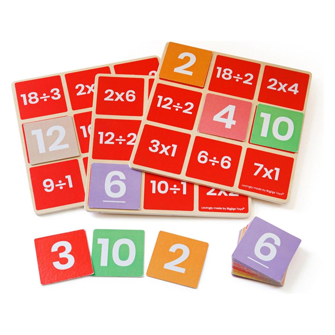 Bigjigs Multiplikation und Division Mathe-Bingo-Spiel (BJ34022)