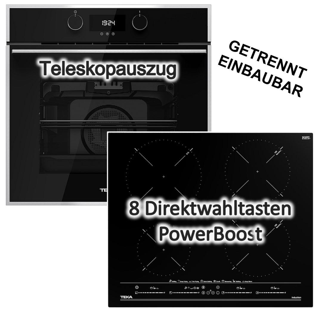 Herdset Teka Backofen HydroClean mit Induktionskochfeld Power+ autark 60 cm