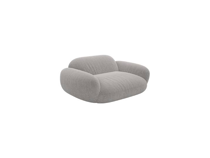 Design Loungesessel „Ponsa“, Cordsamt Cordsamt Hellgrau BLOOMINGLOFT Collection