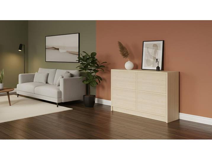 Sideboard Eiche Weiß geölt - Kommode mit vielen Optionen Eiche Weiß geölt