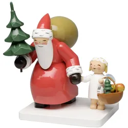 Wendt und Kühn Weihnachtsmann mit Baum und Engel Größe 8 cm