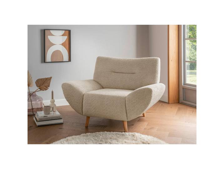 Mid.you Sessel, Beige, Holz, Buche, Uni, 111x81x90 cm, Made in EU, erweiterbar (Typenauswahl), Wohnzimmer, Sessel, Sonstige Sessel