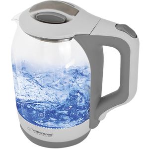 esperanza Wasserkocher EKK025W, transparent, 1,7 Liter, 1500 Watt, mit Glasgehäuse