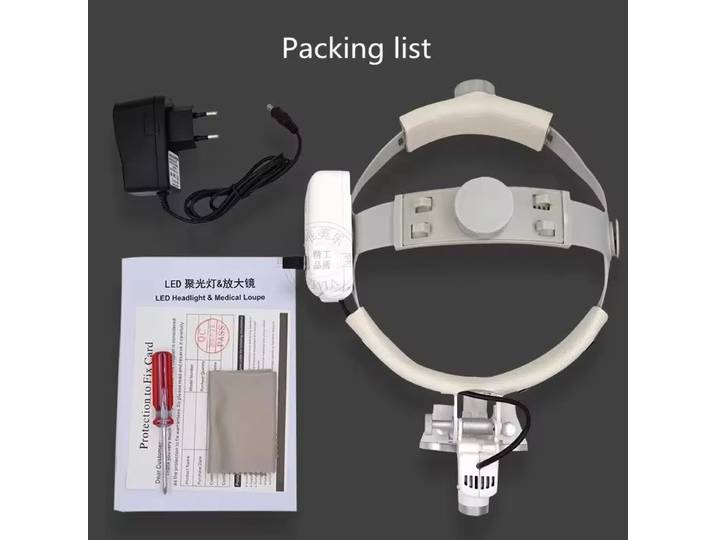 Loupe médicale dentaire portable 2,5X/3,5X avec lampe frontale sans fil à haute intensité pour chirurgie ORL