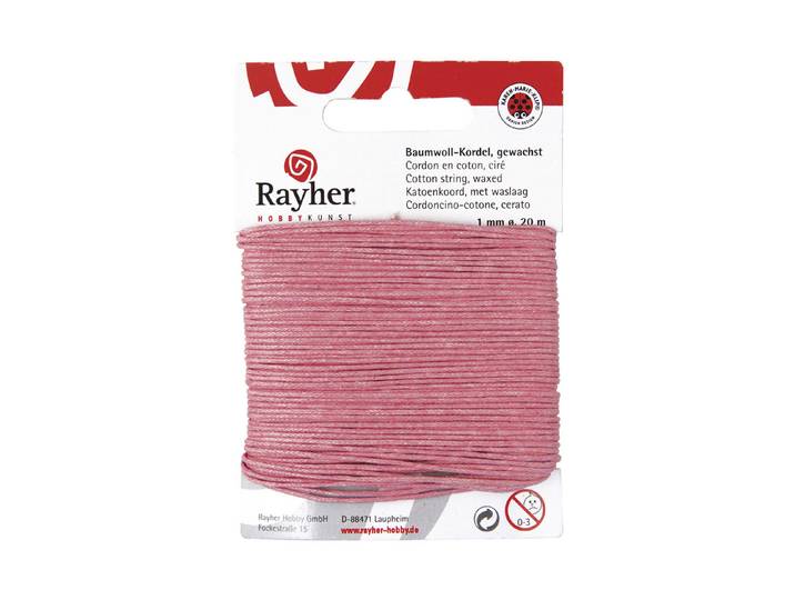 Rayher Baumwollkordel Gewachst 1 mm × 20 m
