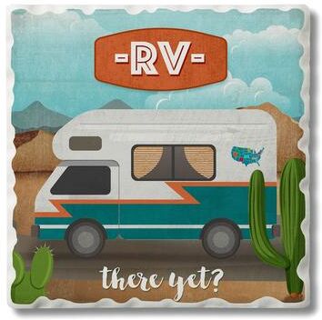 Counterart Absorbent Stone Coasters - Rv There Yet - Set of 4 - 4x4x1.448