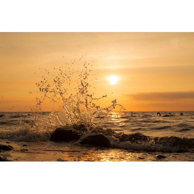 Fototapete PAPERMOON "Wellen am Strand", bunt, B:2,5m L:1,86m, Vlies, Tapeten