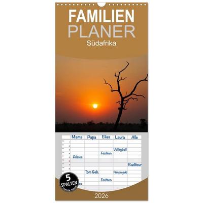 Familienplaner 2026 - Südafrika mit 5 Spalten (Wandkalender, 21 x 45 cm) CALVENDO
