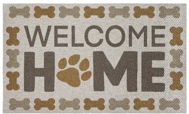 "Stupell Welcome with Dog Bones Outdoor Door Mat, design by Marcus Prime, 18""x30"""