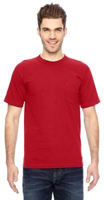 Bayside BA7100 USA-Made Pocket T-Shirt in Red size 3XL   Cotton 7100