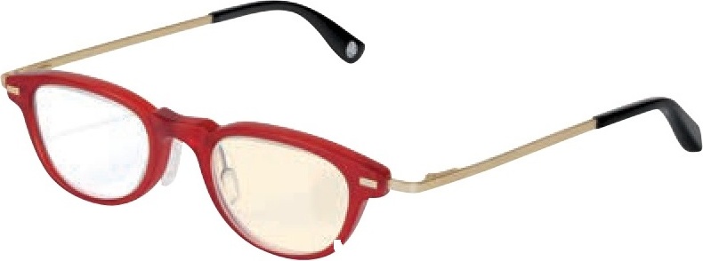 Lupenhalbbrille Kunststoff Mono Med Rot rechts 4x / +16,0