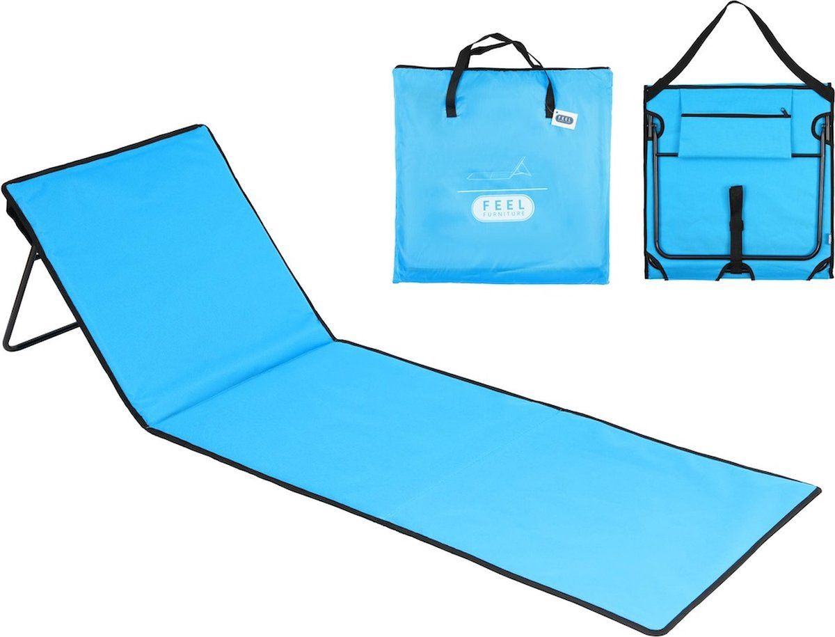 Feel Furniture Strand Ligbed - Draagbaar en Opvouwbaar - Blauw