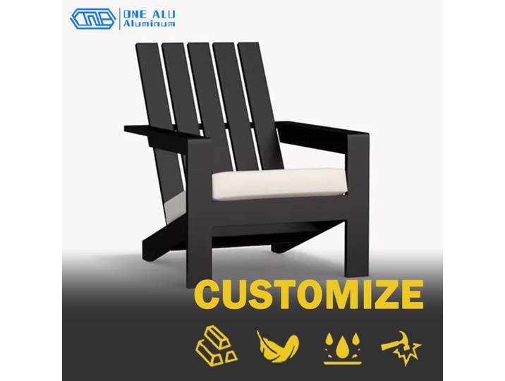Vente en gros plage jardin terrasse décontracté aluminium mobilier d'extérieur en métal Adirondack avec fauteuils, n'inclut pas le coussin de siège
