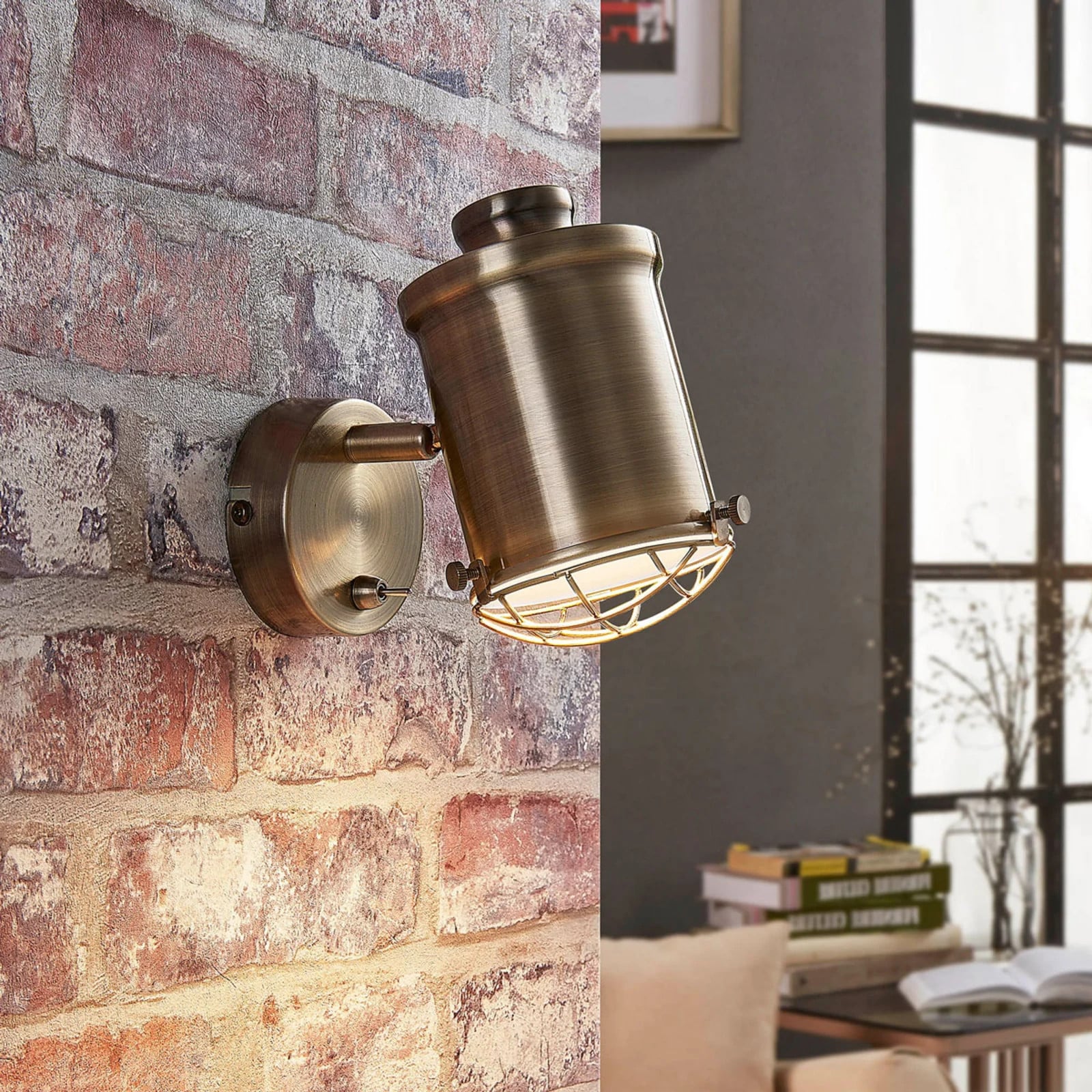 Lindby Ebbi Wandlamp Brass - Modern Metaal - Messing
