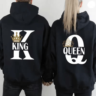 Inspire Essentials King Queen Matching Hoodies Casual Pullover Sweatshirts For Couples 12 xxl