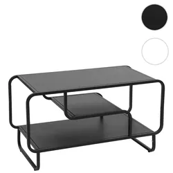 Couchtisch HWC-O49, Wohnzimmertisch Tisch, Industrial 3 Ablagen, Metall 45x80x40cm ~ schwarz