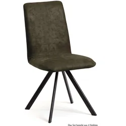 ESSZIMMERSTUHL (4er-Set) Datja 47x92x60 Schwarz/Khaki