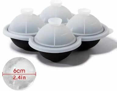 Uplift Picks Large Silicone Ice Cube Tray Easy Release Whiskey And Cocktail Mold black