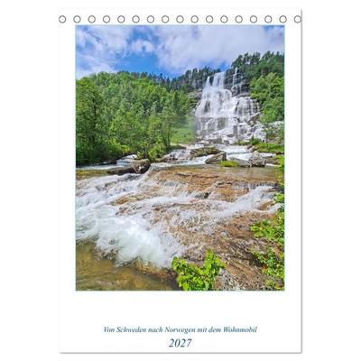 Skandinavien entdecken - Von Schweden nach Norwegen mit dem Wohnmobil (Tischkalender 2027 DIN A5 hoch), CALVENDO Monatskalender