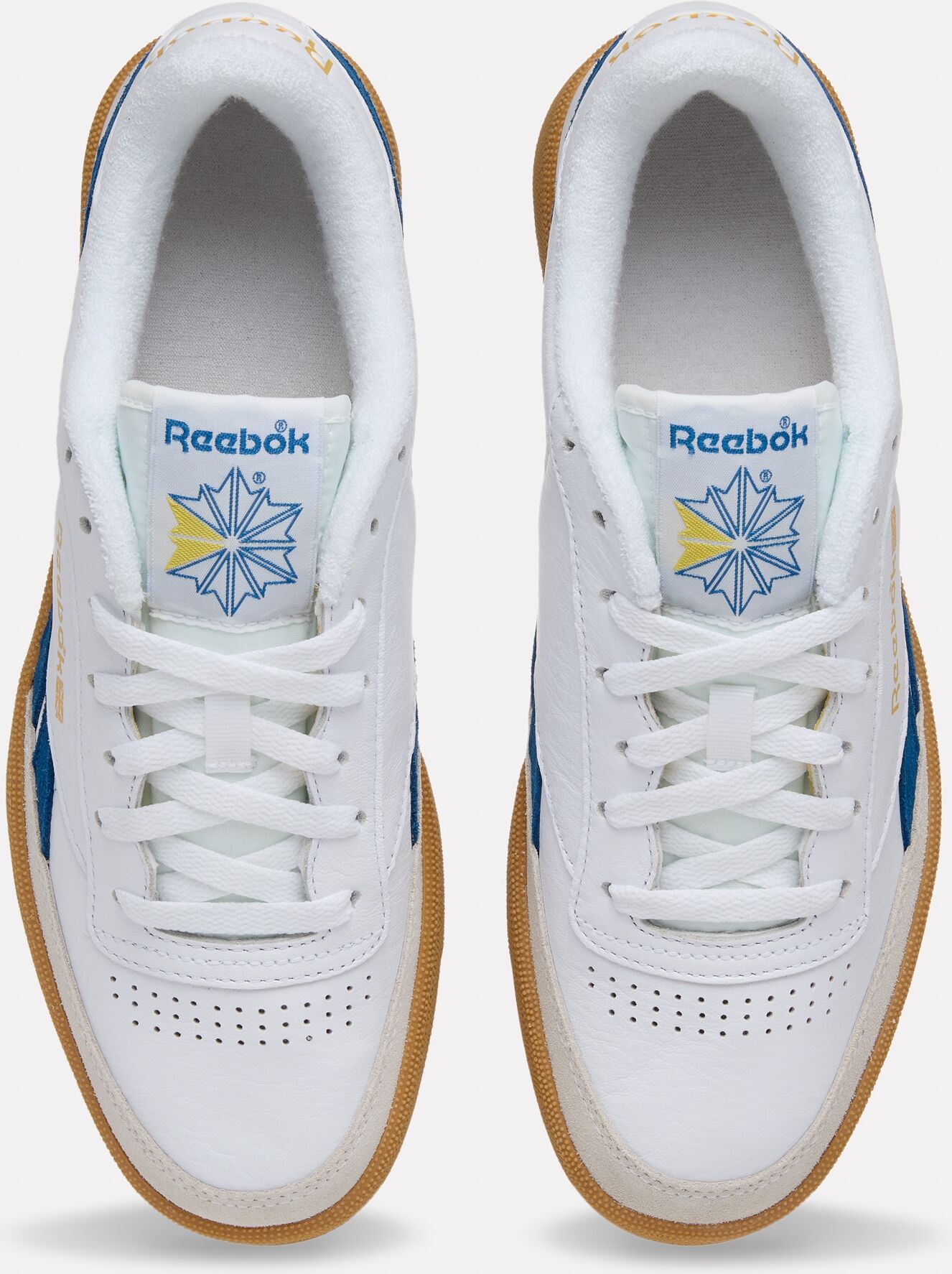 Sneaker REEBOK CLASSIC "CLUB C REVENGE VINTAGE", Gr. 36,5, weiss (weiß, athleticblau, gum), Leder, Schuhe Sneaker weiß, athleticblau, gum 36,5