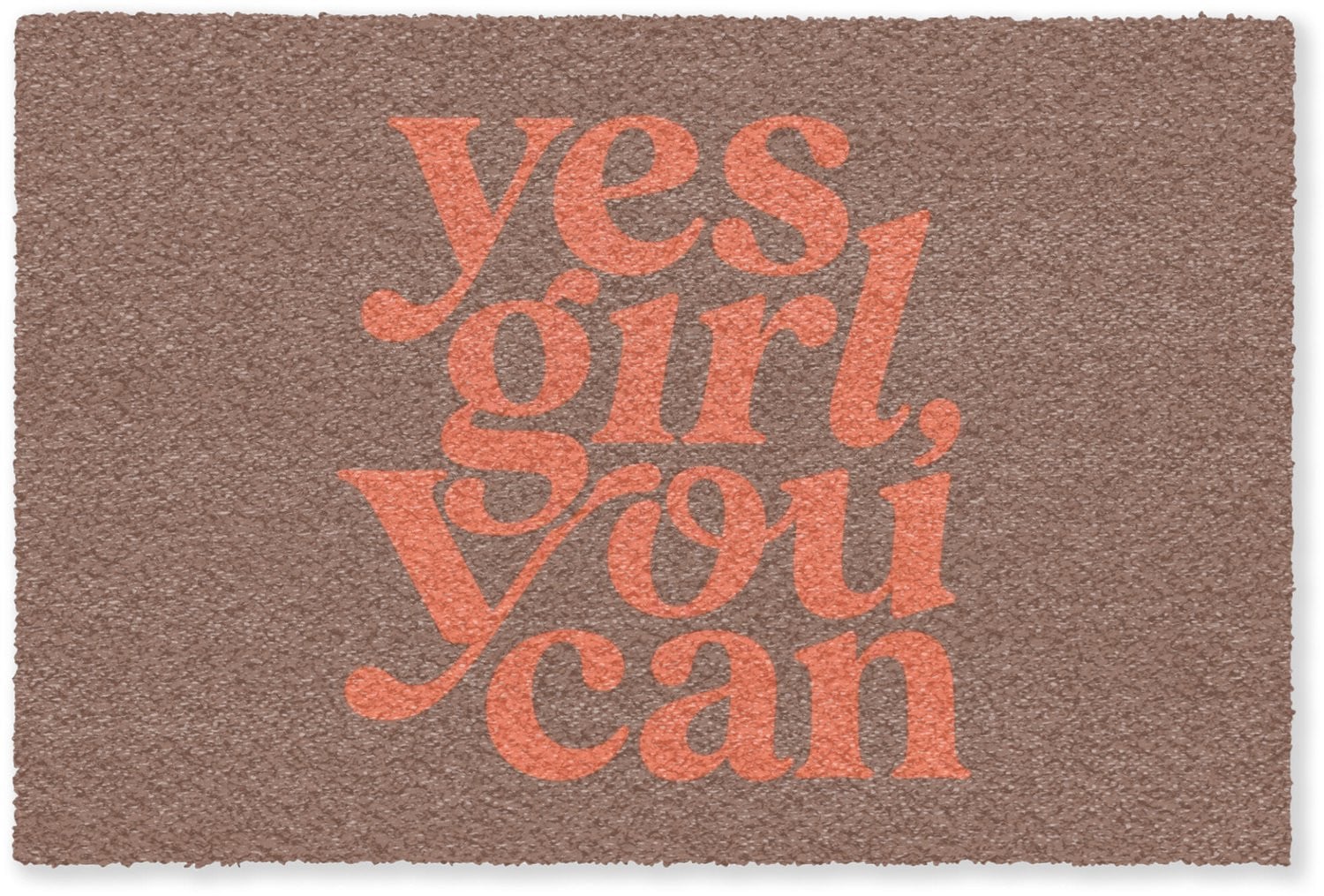 Deurmat Yes girl you can - Oranje/Bruin - 60 x 40 cm