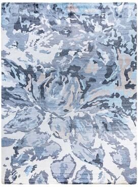 Overton "Modern One-of-a-Kind Hand-Knotted Area Rug, Blue - 9' 1"" x 12' 1"""