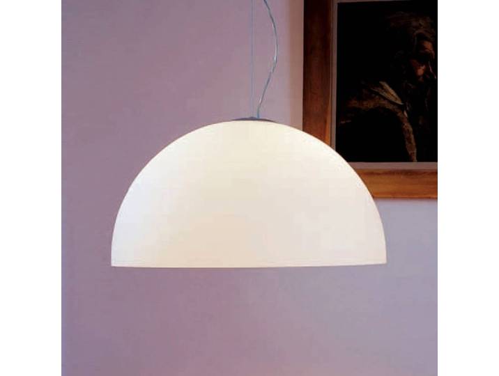Oluce Glas Hängelampe SONORA, dimmbar, weiß / opal, für Wohn- / Esszimmer, Glas, Design, Pendelleuchte