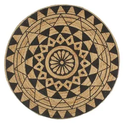 vidaXL, Teppich, Larryfurt (Schwarz Blumenmuster) (120 cm)