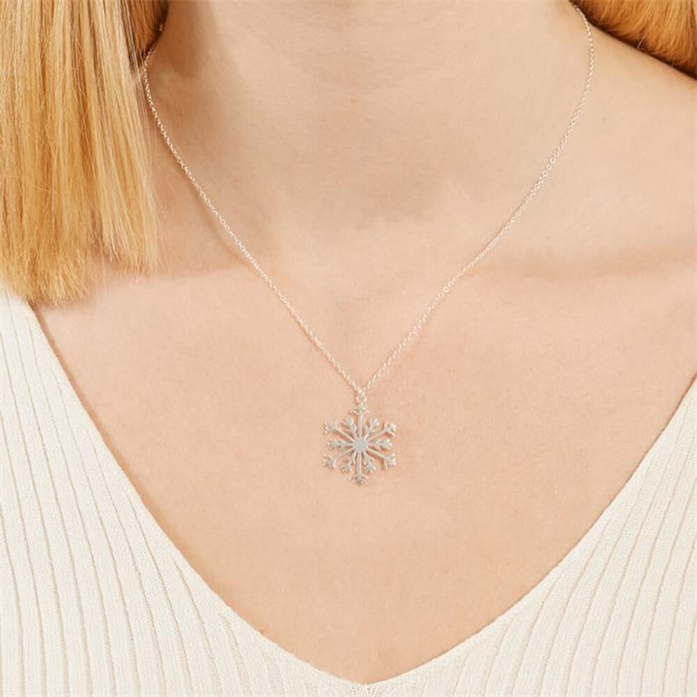 Unique Halskette Schneeflocke für Damen aus Sterlingsilber silber