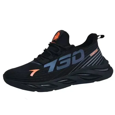Trendy Brand Summer Mesh Running Shoes For Men, Lightweight Breathable Sports Sneakers, Casual Fashion Footwear 41 orange