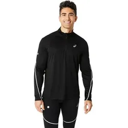 ASICS Herren T-Shirt ROAD LITE-SHOW 1/2 ZIP TOP, Größe L in Schwarz Schwarz